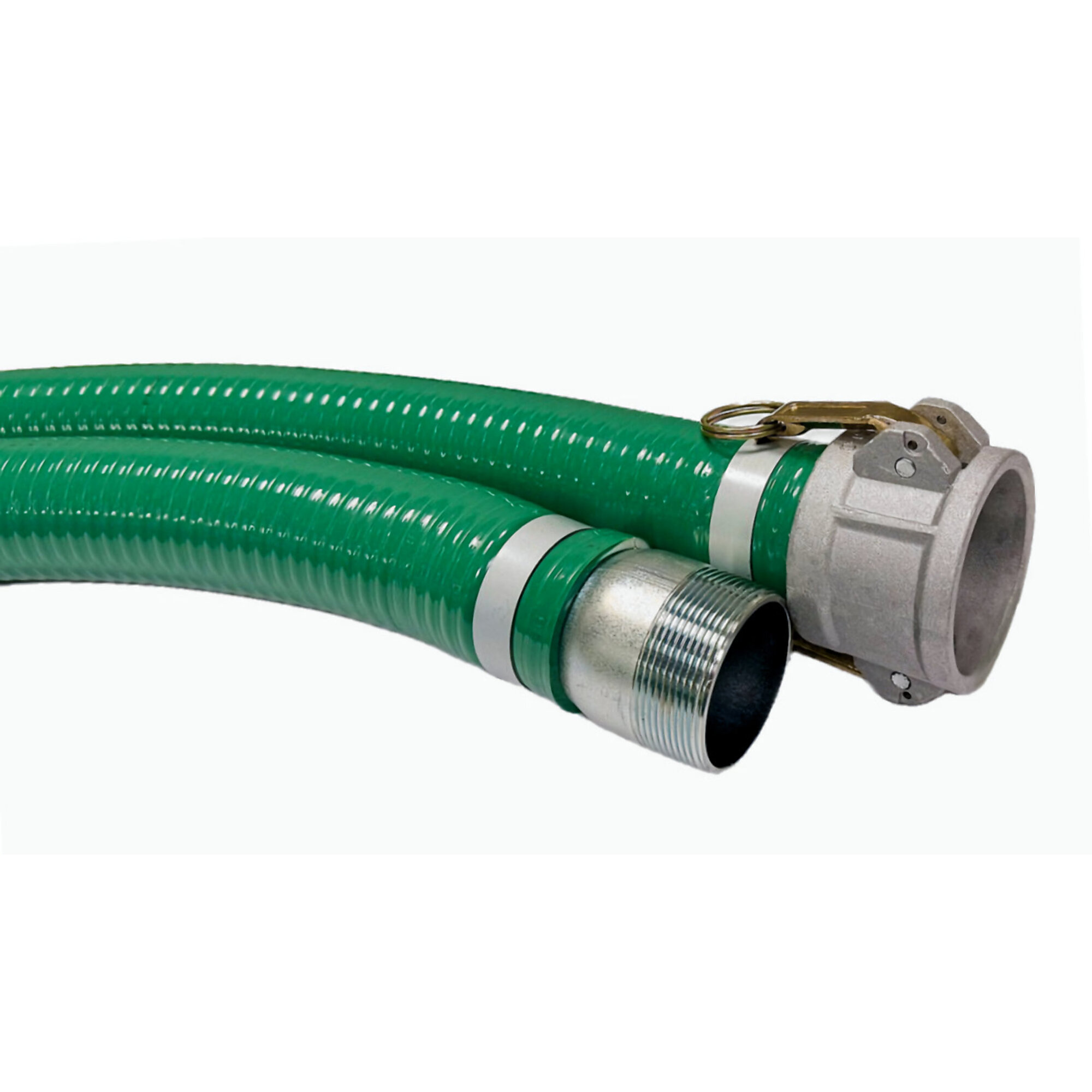Capital Rubber PVC Suction Hose Assembly — 4in. x 20ft., Aluminum Female Cam Lock, Plated Steel Male NPT Couplings, Model# 7901-4X20CN